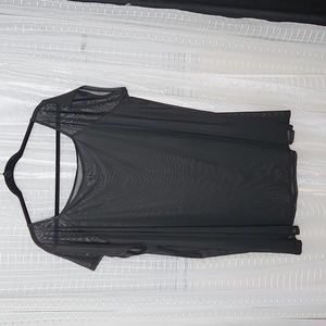 2/$25 or 3/$30 Black Mesh Off-Shoulder Swim Suit Cover-up Oversize Shirt Sz5X